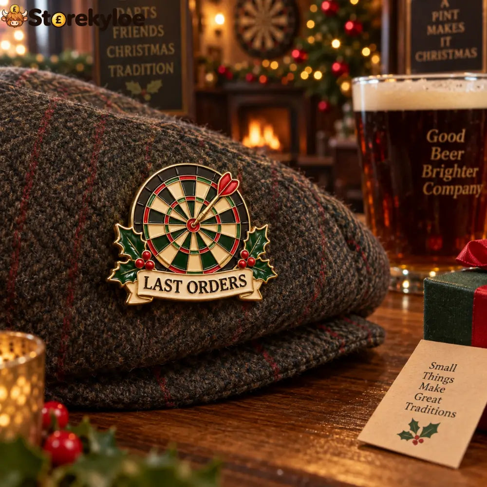 Last Orders Darts Enamel Pin | British Pub Christmas Lapel Badge For Darts & Pub Lovers