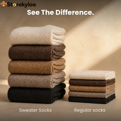 🎁Last Week Buy 2 Set Save ￡5.99 🧦✨Sweater Socks - The Coziest Slouchy Boot Socks (5 Pairs)