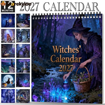 🔮 Mystisk heksekalender 2027 | Gotisk veggdekorasjon - Hekser - Husholdning og Kjøkken
