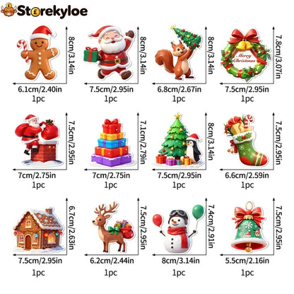 LED Christmas Light-Up Wall Decals - 12pcs