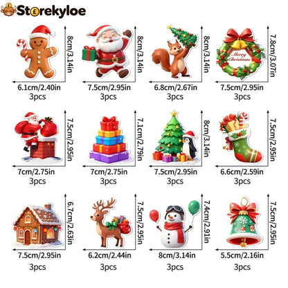 LED Christmas Light-Up Wall Decals - 36pcs