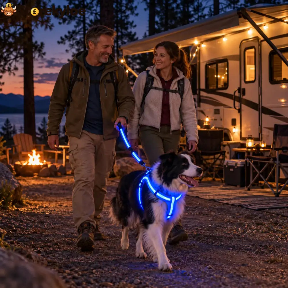 LED Light-Up Dog Harness and Leash Set