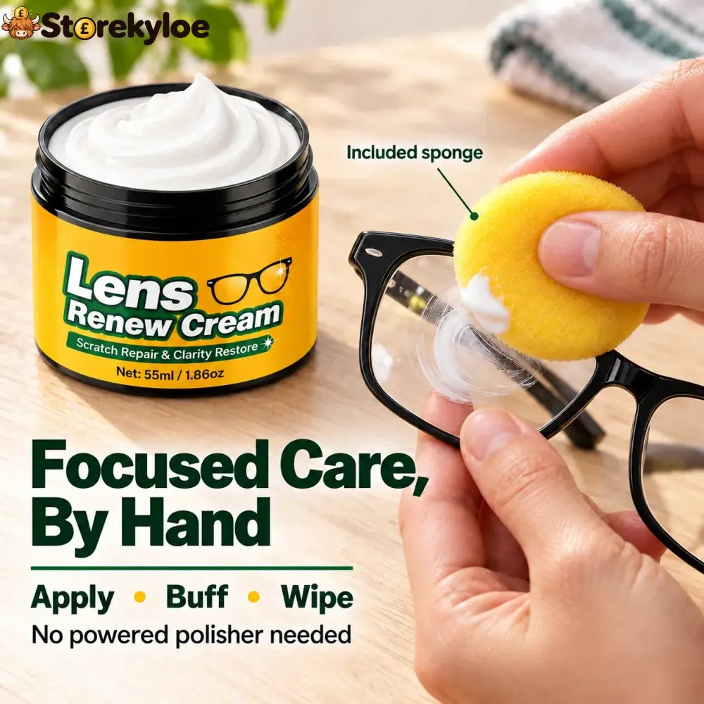 📌Lens Scratch Repair Cream Set with Sponge for Glasses Goggles Face Shields and Helmet Visors