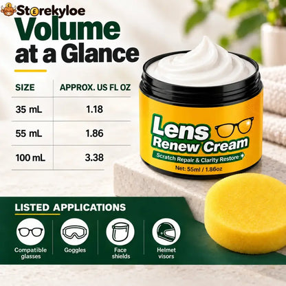 📌Lens Scratch Repair Cream Set with Sponge for Glasses Goggles Face Shields and Helmet Visors