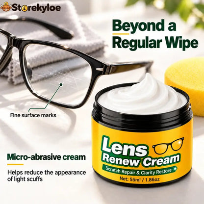 📌Lens Scratch Repair Cream Set with Sponge for Glasses Goggles Face Shields and Helmet Visors