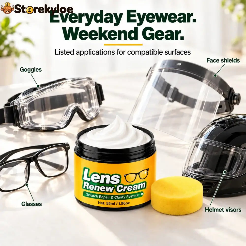 📌Lens Scratch Repair Cream Set with Sponge for Glasses Goggles Face Shields and Helmet Visors