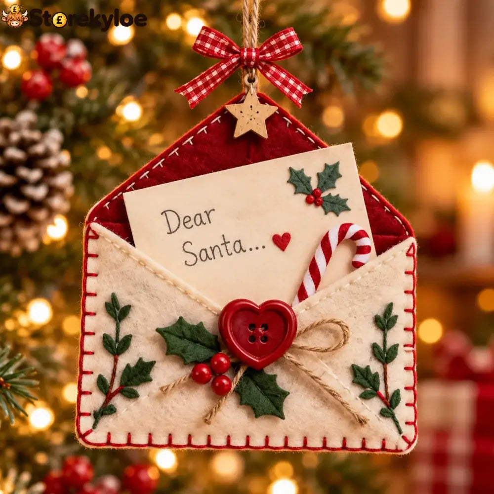🎄💌letters To Santa Christmas Envelope Ornaments – Festive Holiday Wish List Decorations - Heart