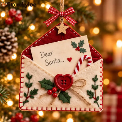 🎄💌letters To Santa Christmas Envelope Ornaments – Festive Holiday Wish List Decorations - Heart