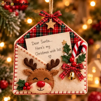 🎄💌letters To Santa Christmas Envelope Ornaments – Festive Holiday Wish List Decorations - Reindeer