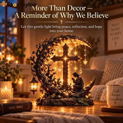 ✝️ Light Of Faith™ Illuminated Cross Prayer Tabletop Decor