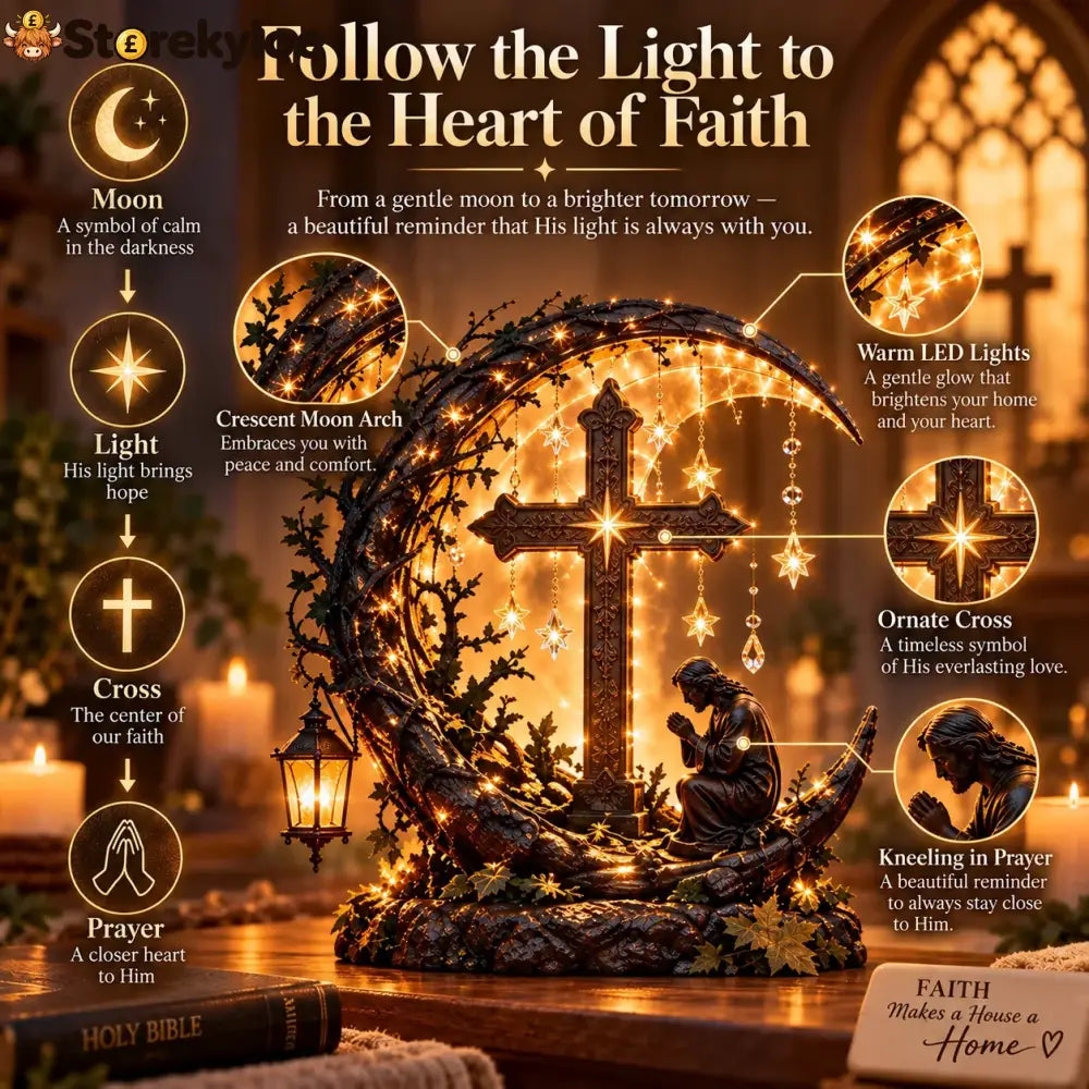 ✝️ Light Of Faith™ Illuminated Cross Prayer Tabletop Decor