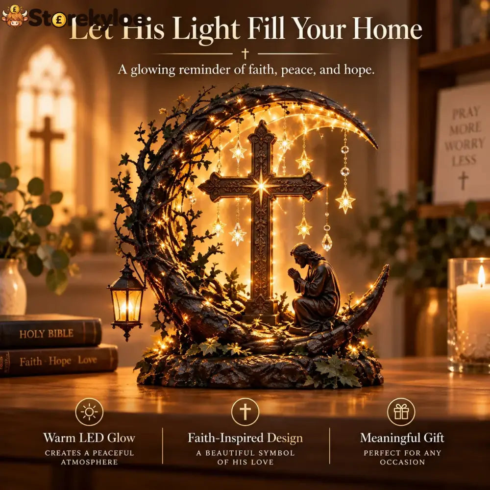 ✝️ Light Of Faith™ Illuminated Cross Prayer Tabletop Decor