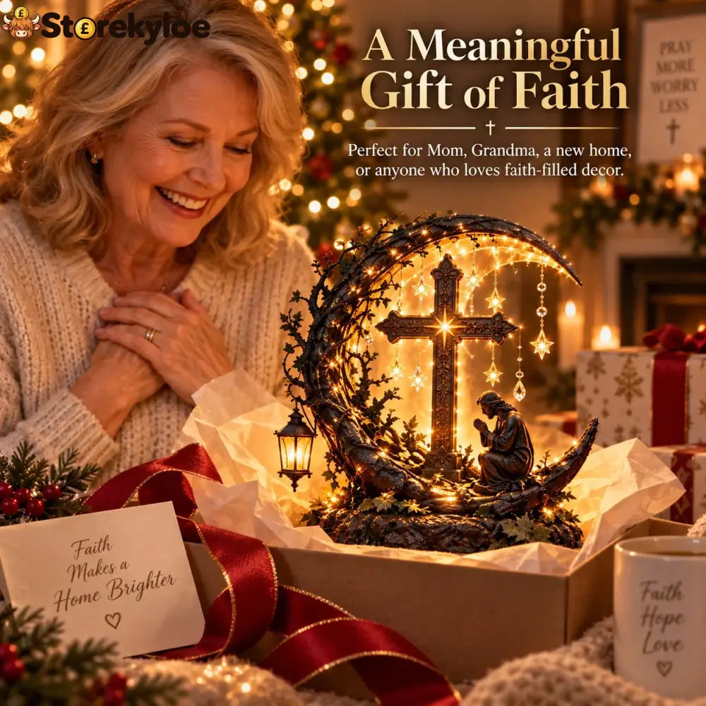 ✝️ Light Of Faith™ Illuminated Cross Prayer Tabletop Decor