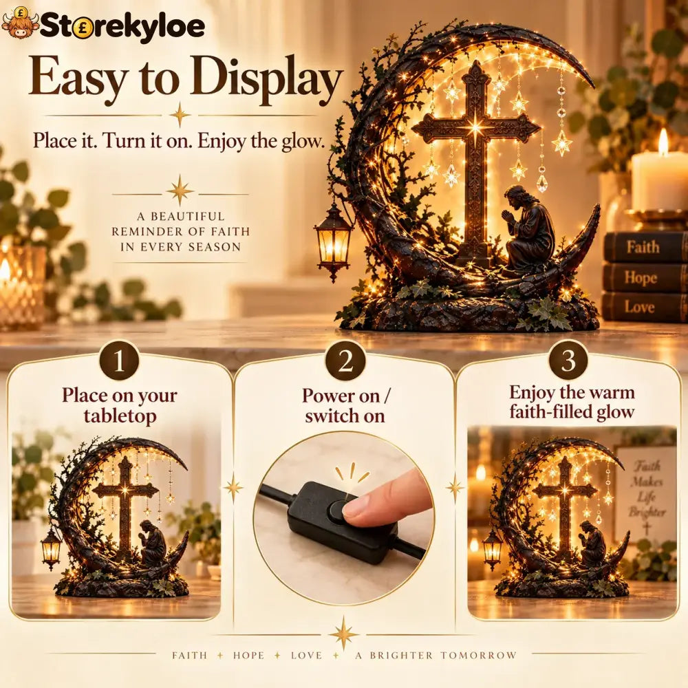 ✝️ Light Of Faith™ Illuminated Cross Prayer Tabletop Decor