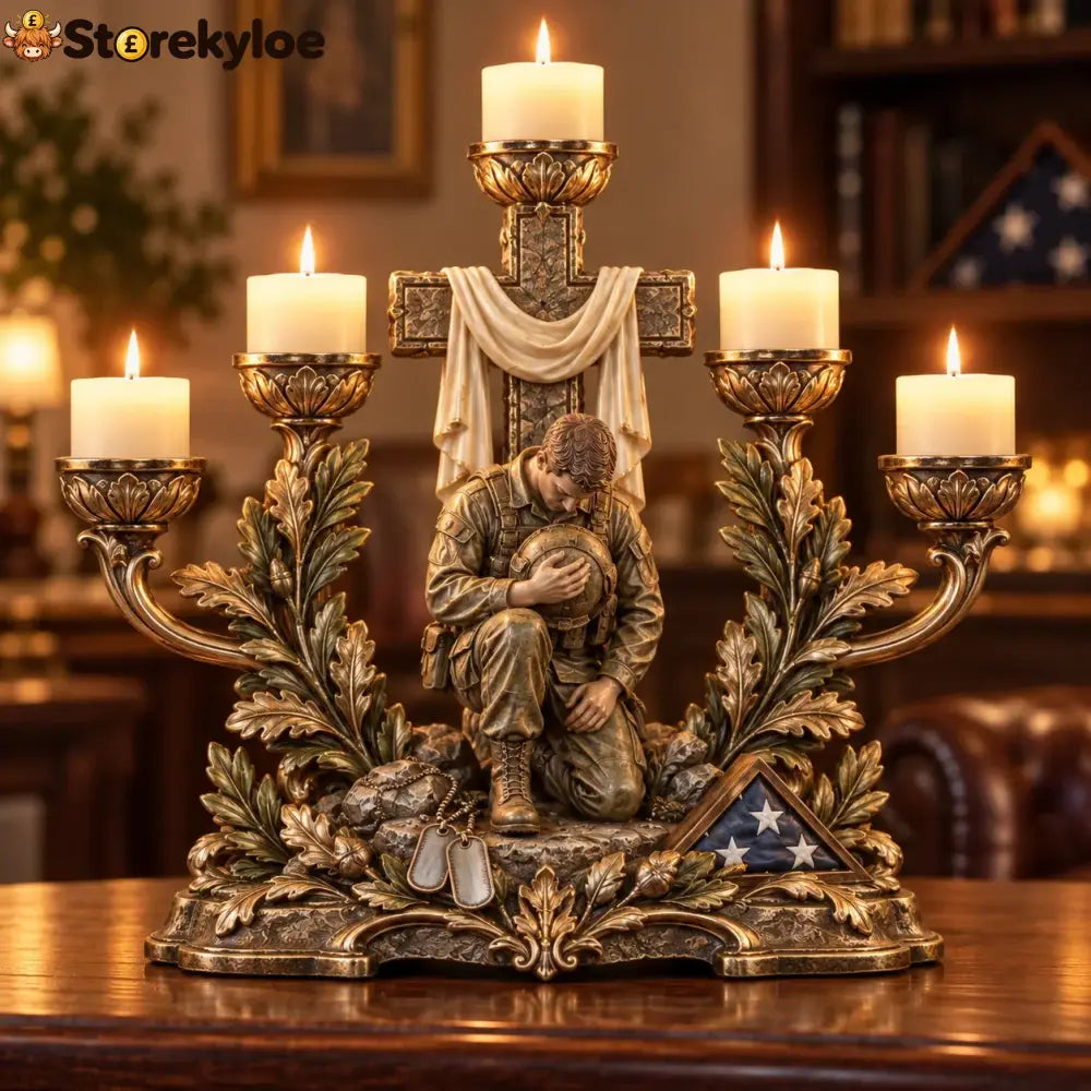 🎁Light of Grace – Five-Light Prayer Centerpiece - Strength on Bended Knee