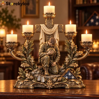 🎁Light of Grace – Five-Light Prayer Centerpiece - Strength on Bended Knee