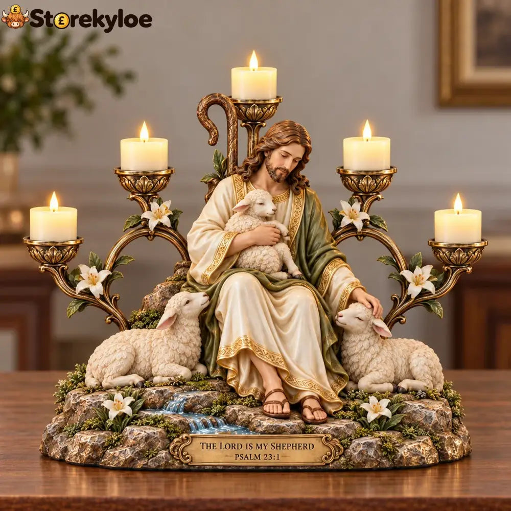 🏅Light of Grace – Five-Light Prayer Centerpiece - The Good Shepherd