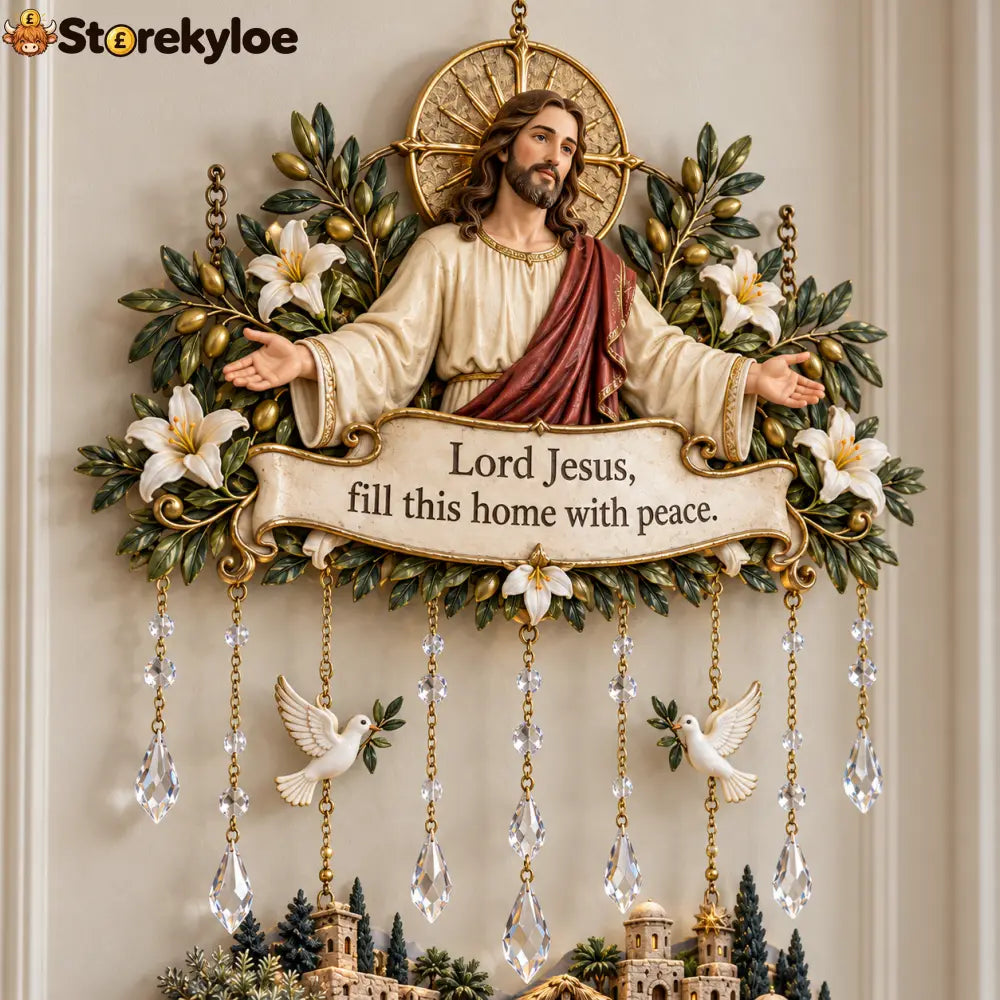 Light Of Grace – Jesus Prayer Wall Light With Nativity Scene - Light of Grace