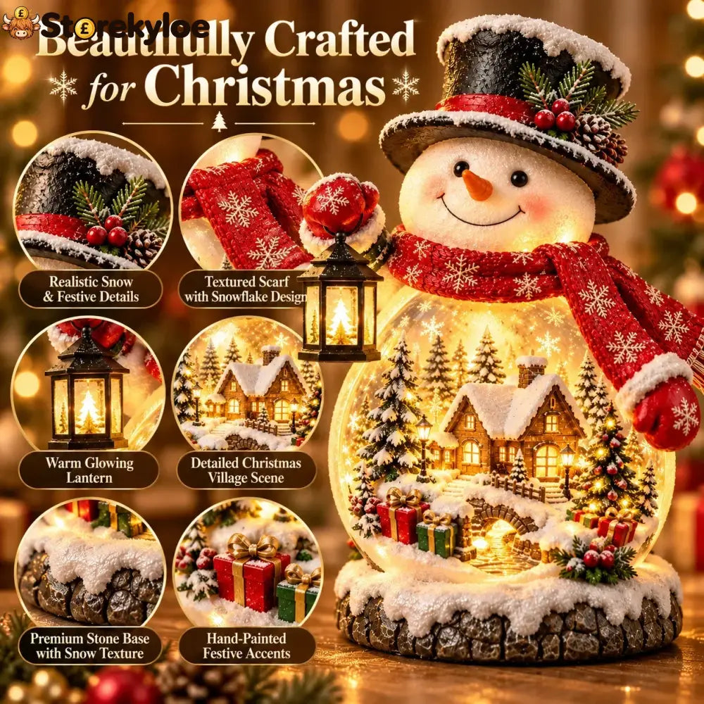 ⛄ Light-Up Christmas Snowman Village – Cozy Holiday Tabletop Decor 🎄✨