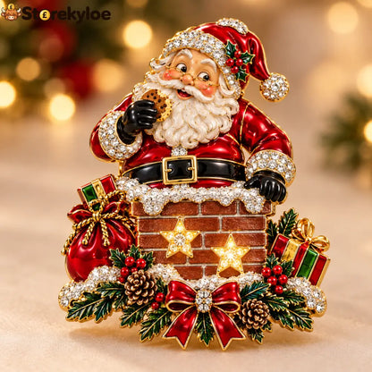 🎅✨Light-Up Santa Chimney Christmas Brooch 🎅✨ - 1