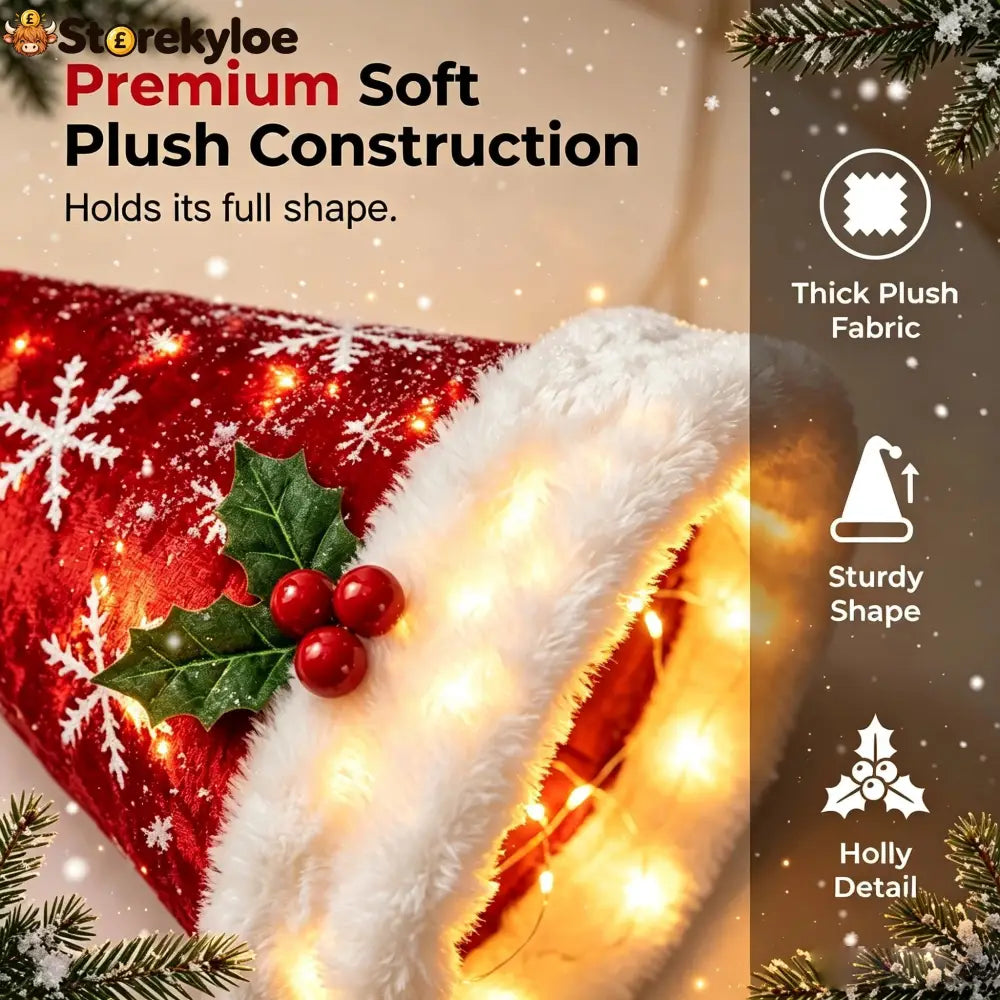 🎅✨Light‑Up Santa Hat Hanging Chandelier Plush Christmas Pendant Light with Hanging Ornaments Indoor & Covered Porch
