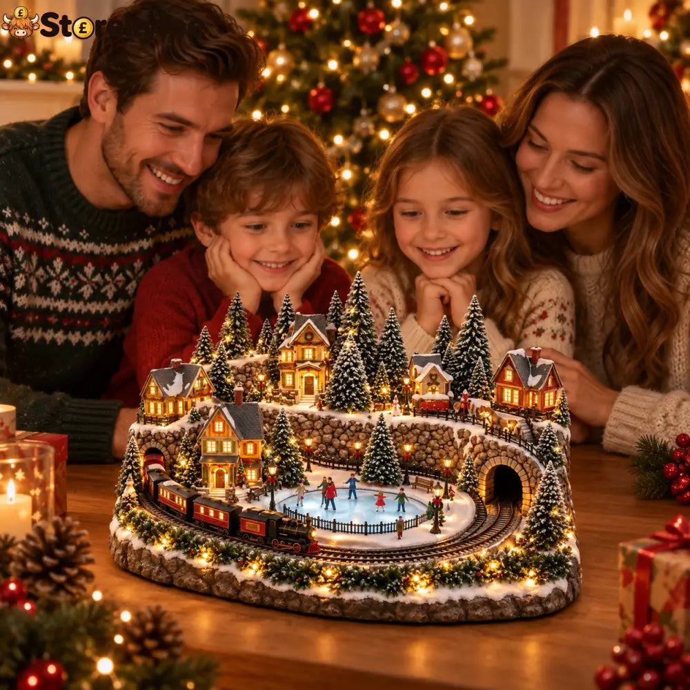 🔥 Lighted & Animated Christmas Village Collection-✨Same as the video - 🎄 Snowy Christmas Village