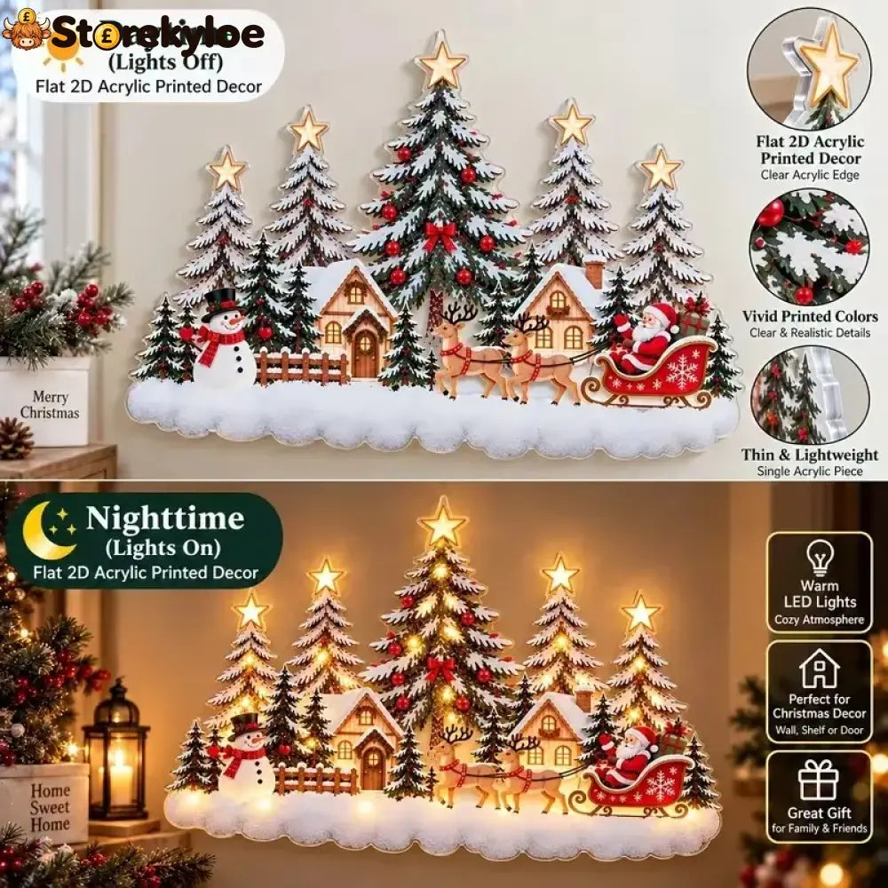 🛷 Lighted Christmas Sleigh Wall Decor – Woodland Forest Glow 🛷