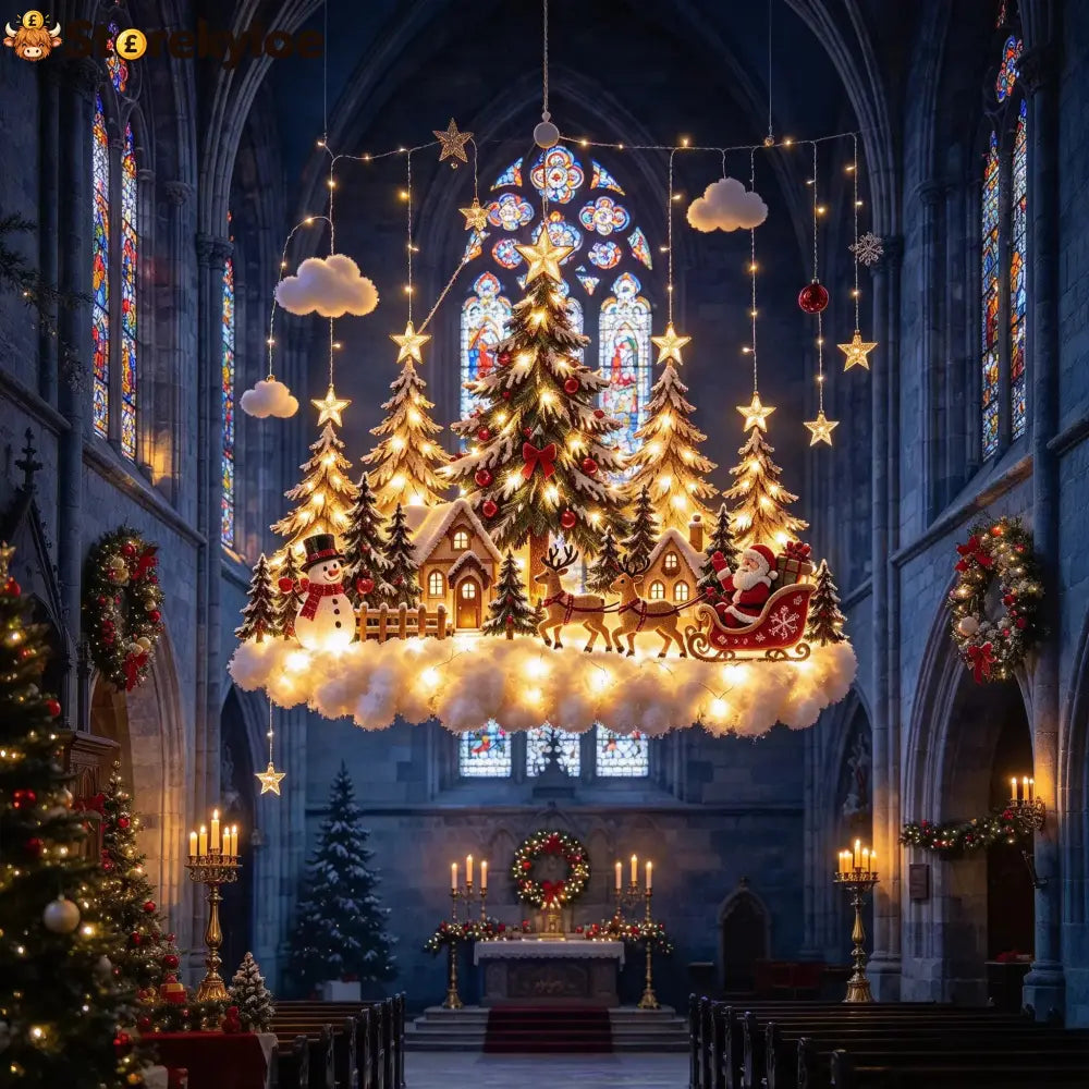 🛷 Lighted Christmas Sleigh Wall Decor – Woodland Forest Glow 🛷