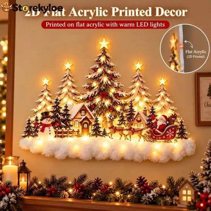 🛷 Lighted Christmas Sleigh Wall Decor – Woodland Forest Glow 🛷