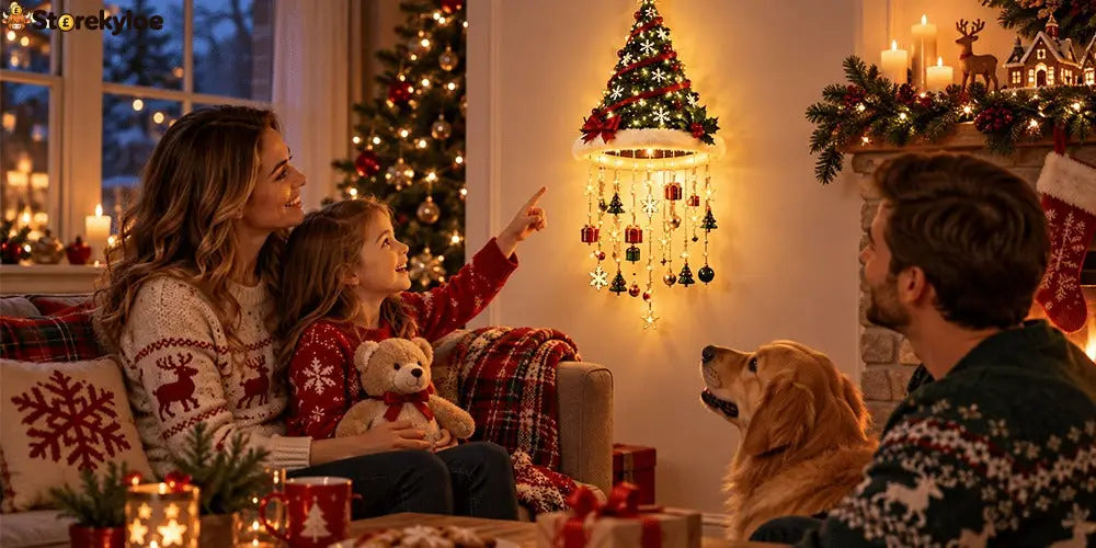 🎄✨Lighted Christmas Tree Hanging Wind Chime – Warm LED Festive Ornament for Home & Covered Porch