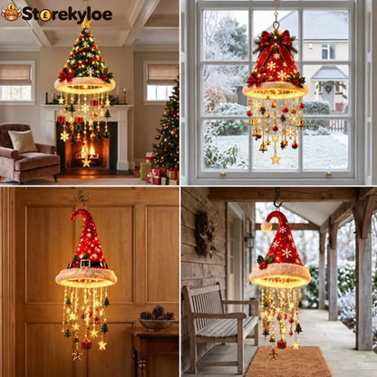 🎄✨Lighted Christmas Tree Hanging Wind Chime – Warm LED Festive Ornament for Home & Covered Porch