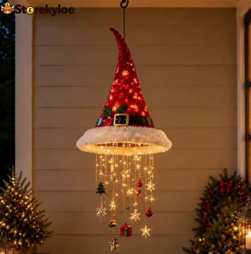 🎄✨Lighted Christmas Tree Hanging Wind Chime – Warm LED Festive Ornament for Home & Covered Porch - A