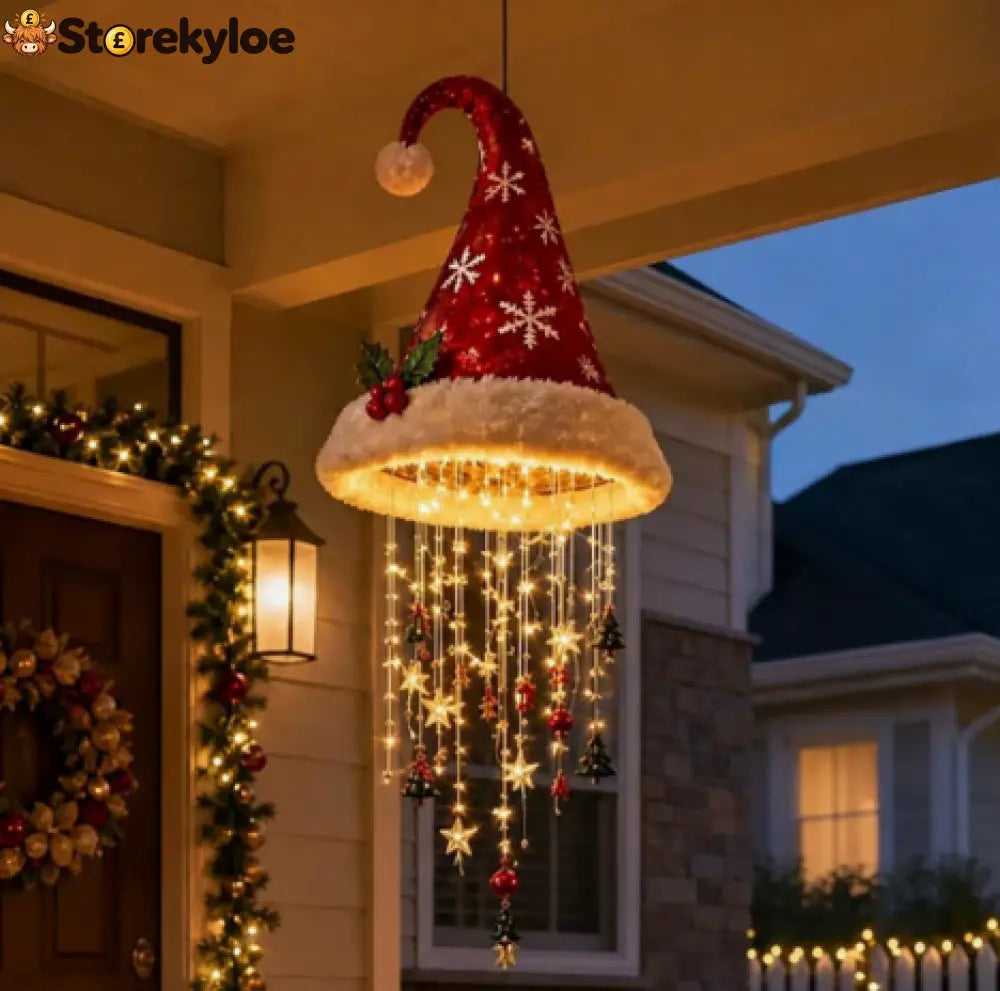 🎄✨Lighted Christmas Tree Hanging Wind Chime – Warm LED Festive Ornament for Home & Covered Porch - B
