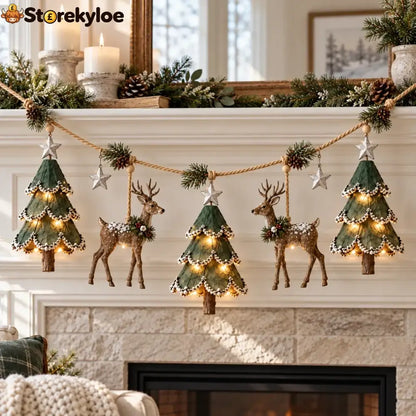 Lighted Woodland Christmas Garland