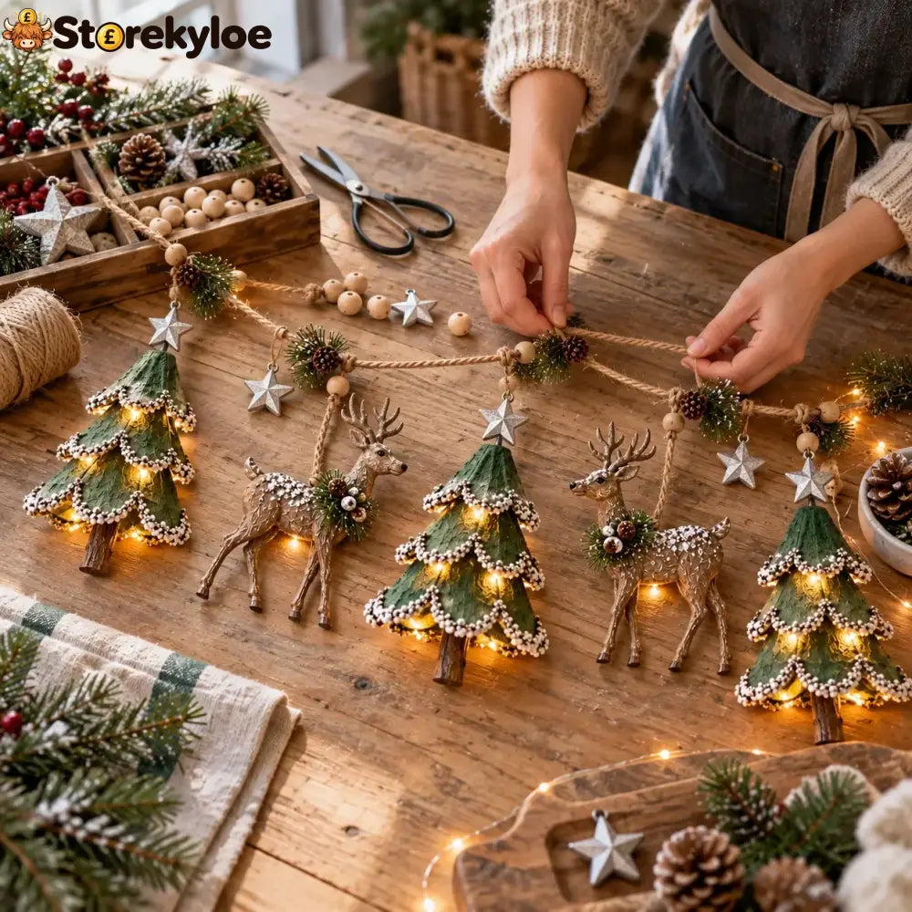 Lighted Woodland Christmas Garland