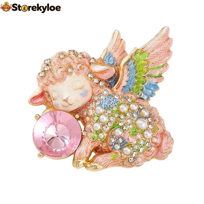 Limited Edition Guardian Angel Lamb Lapel brooch - BLUSH PINK / Buy 1