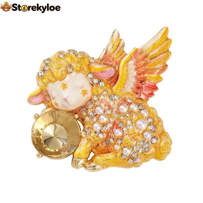 Limited Edition Guardian Angel Lamb Lapel brooch - GOLDEN GLOW / Buy 1