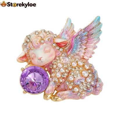 Limited Edition Guardian Angel Lamb Lapel brooch - LILAC DREAM / Buy 1