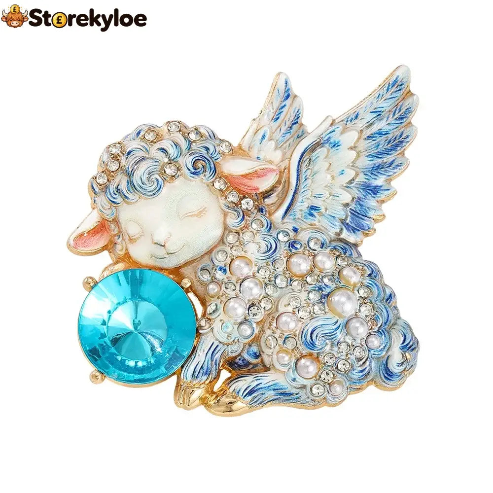 Limited Edition Guardian Angel Lamb Lapel brooch - SKY BLUE / Buy 1