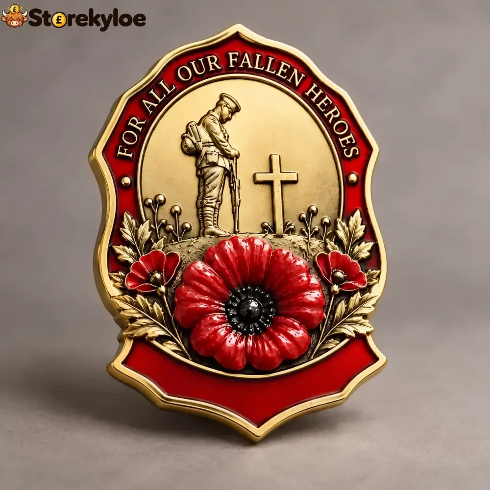 🎖️limited Edition Red Poppy Remembrance Brooch– For All Our Fallen Heroes🌺 - Gold / Buy 1