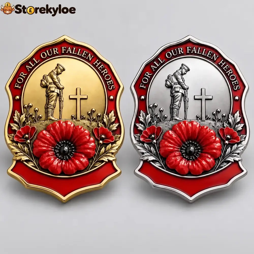 🎖️limited Edition Red Poppy Remembrance Brooch– For All Our Fallen Heroes🌺 - Gold + Silver / Buy 1