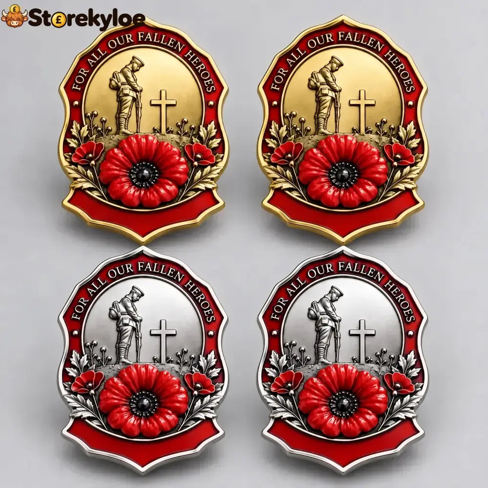 🎖️limited Edition Red Poppy Remembrance Brooch– For All Our Fallen Heroes🌺 - Gold + Silver / Buy 2