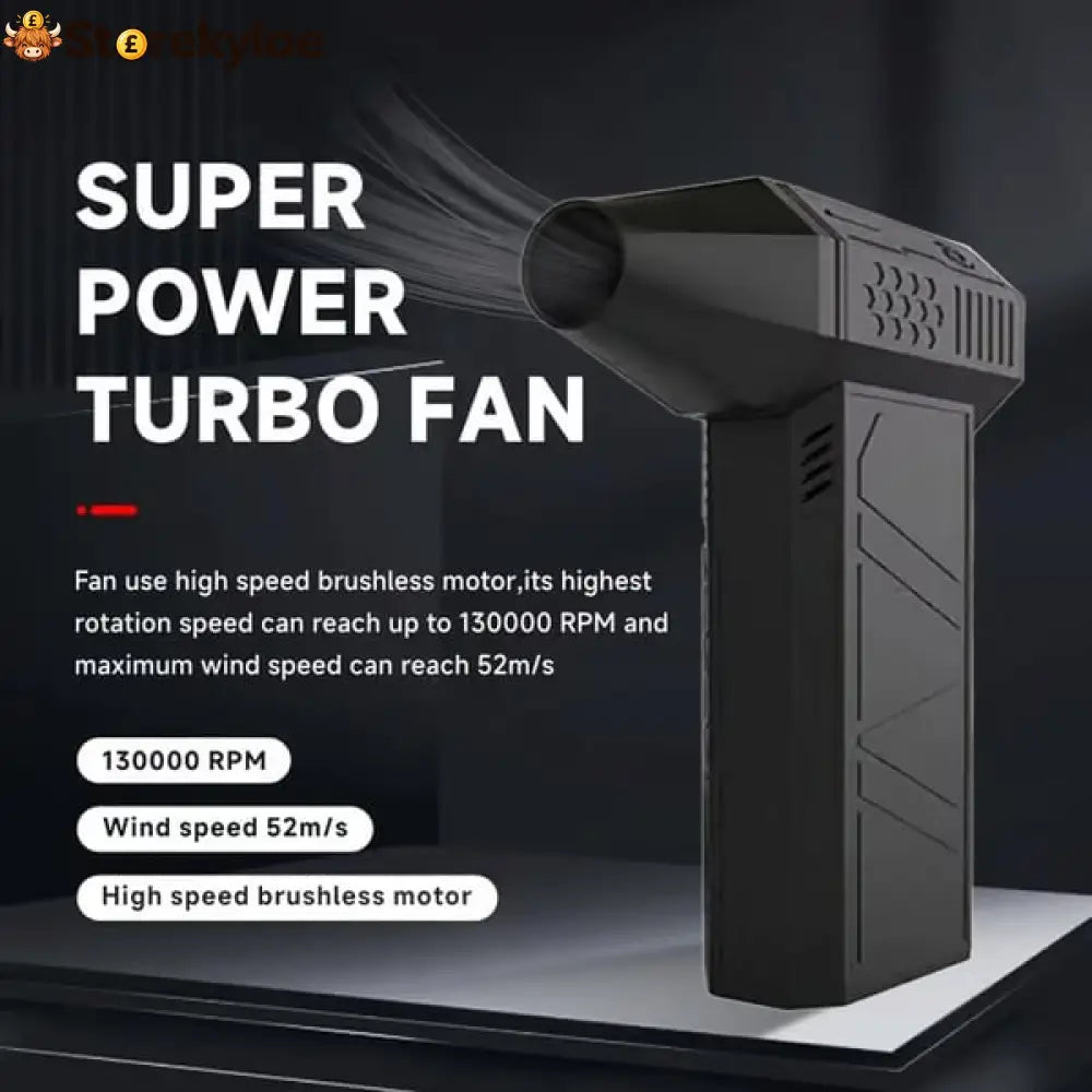 🔥Limited Sale 50% OFF🔥130000RPM Super Power Turbo Fan - Black - Tools & Gadgets