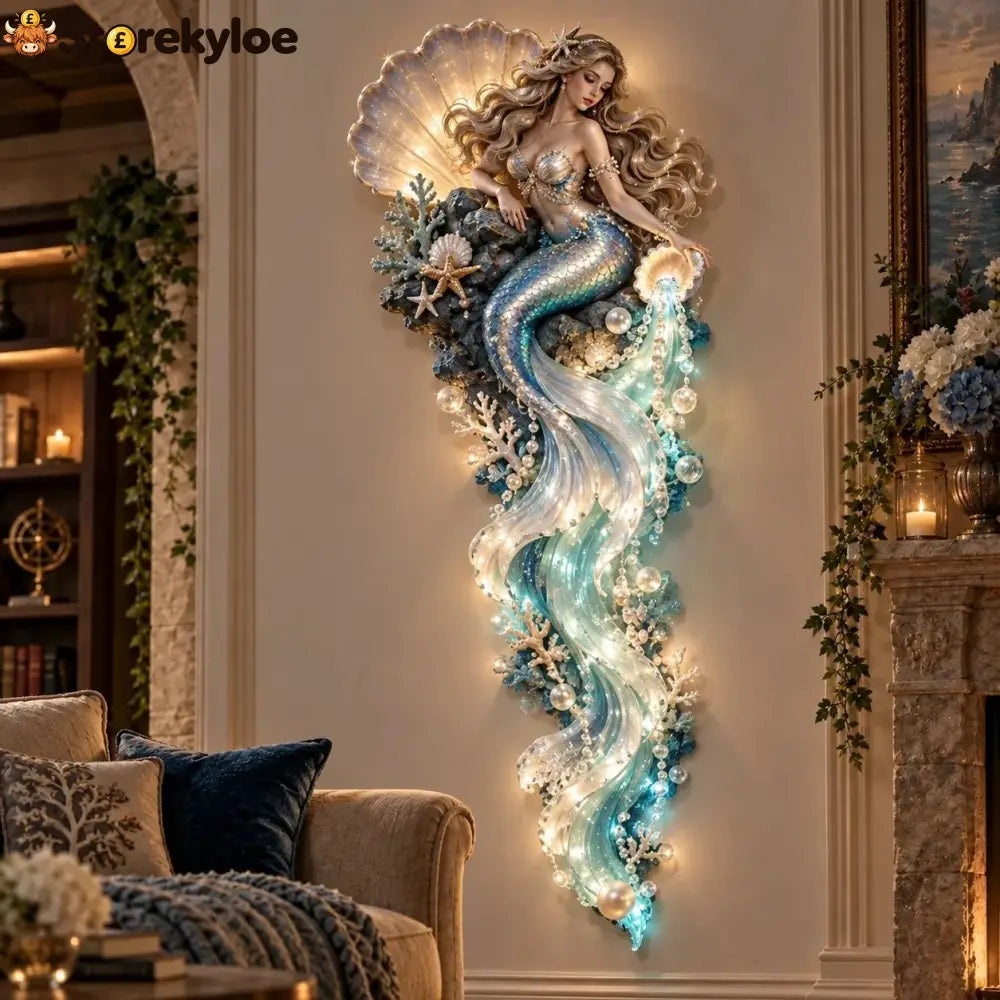 ⏰Limited Stock 49% OFF - 🌊✨ Enchanted Ocean Legends™ Lighted Wall Décor Collection 🐋🧜‍♀️ - 🧜‍♀️ Mermaid Pearl