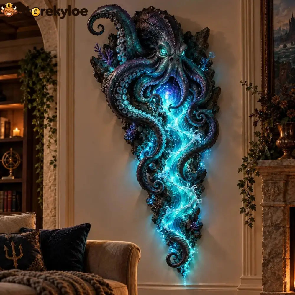 ⏰Limited Stock 49% OFF - 🌊✨ Enchanted Ocean Legends™ Lighted Wall Décor Collection 🐋🧜‍♀️ - 🐙 Mysterious Fear