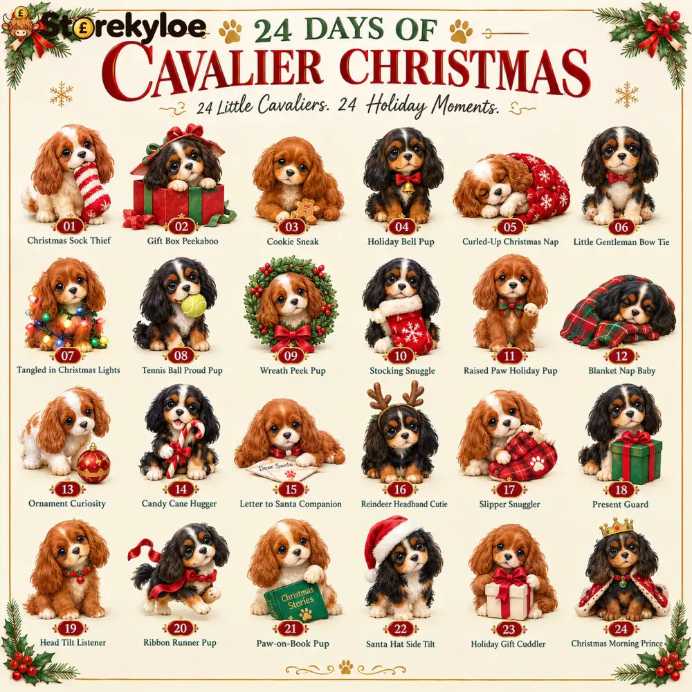 ⏰Limited Stock 50% OFF -🐶 24 Days of Cavalier Christmas Advent Calendar 2026 – 24 Collectible Cavalier Surprises