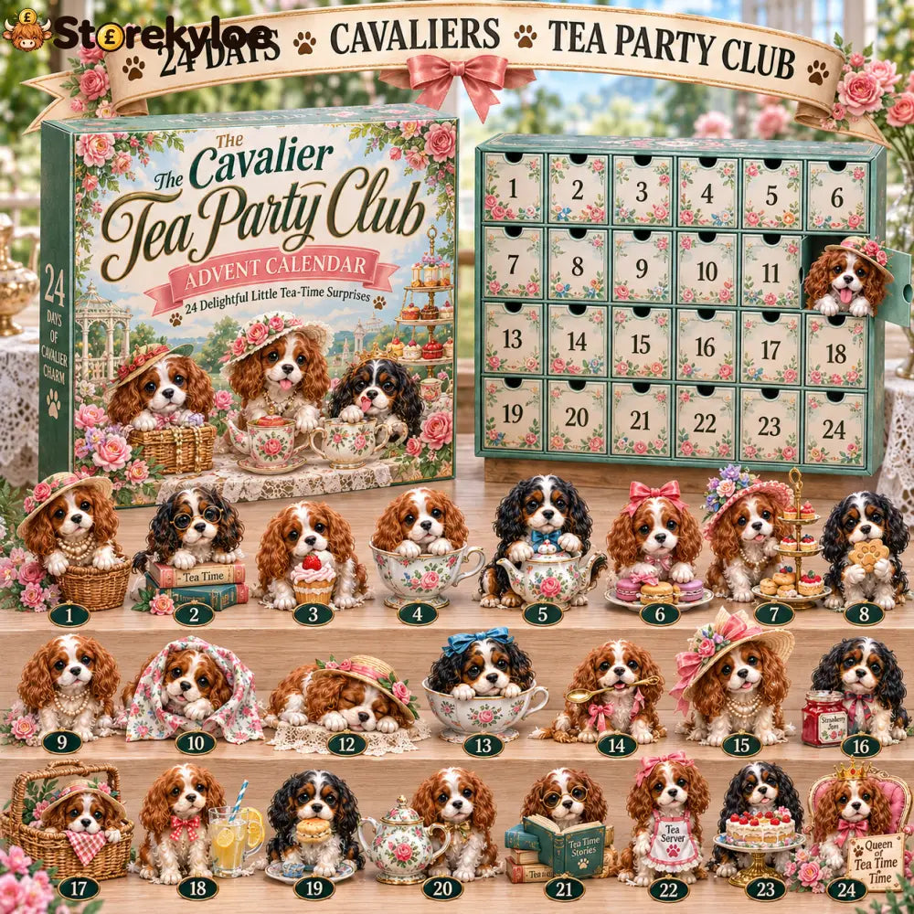 ⏰Limited Stock 50% OFF -🐶 24 Days of Cavalier Christmas Advent Calendar 2026 – 24 Collectible Cavalier Surprises - 🆕🫖
