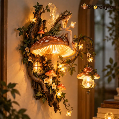 ⏰Limited Stock 50% OFF - 🧚✨ Enchanted Mushroom Fairy Wall Light 🍄🌿