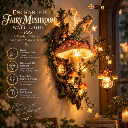 ⏰Limited Stock 50% OFF - 🧚✨ Enchanted Mushroom Fairy Wall Light 🍄🌿