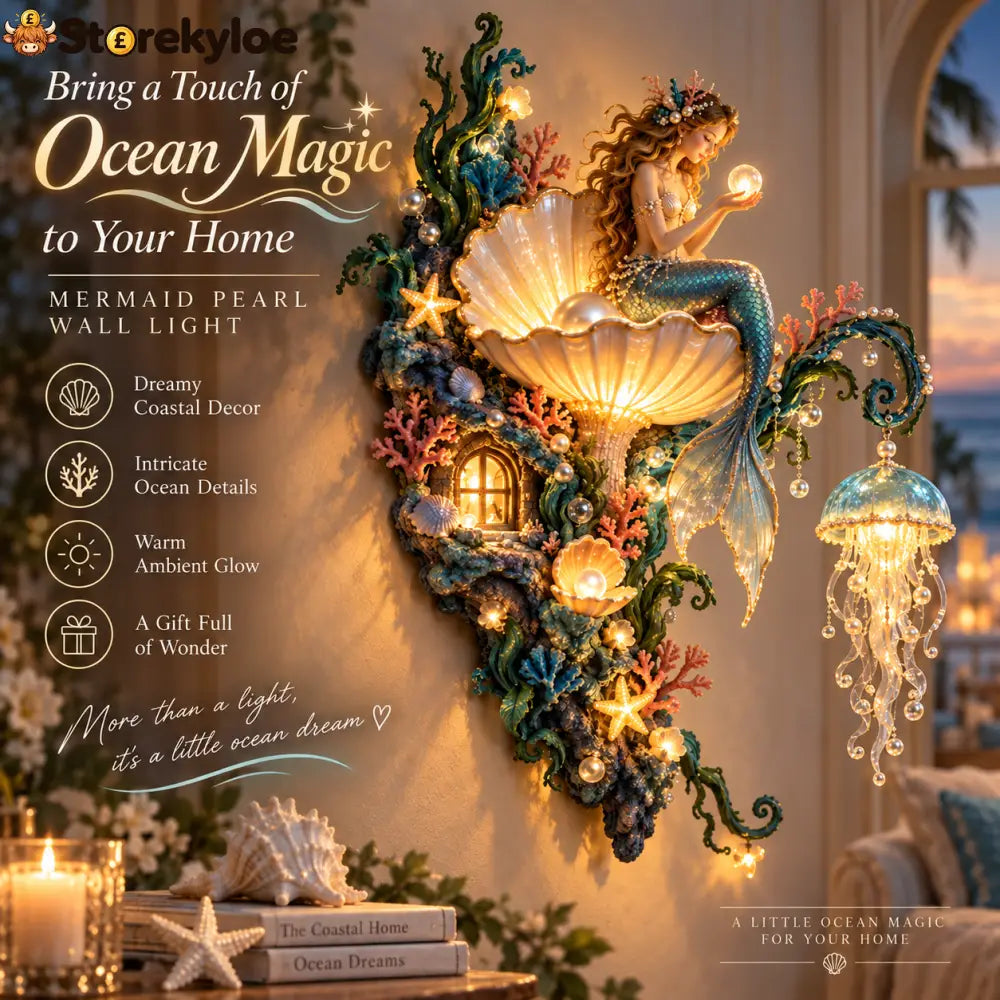 ⏰Limited Stock 50% OFF - 🧜‍♀️✨ Mermaid Pearl Wall Light 🐚🌊